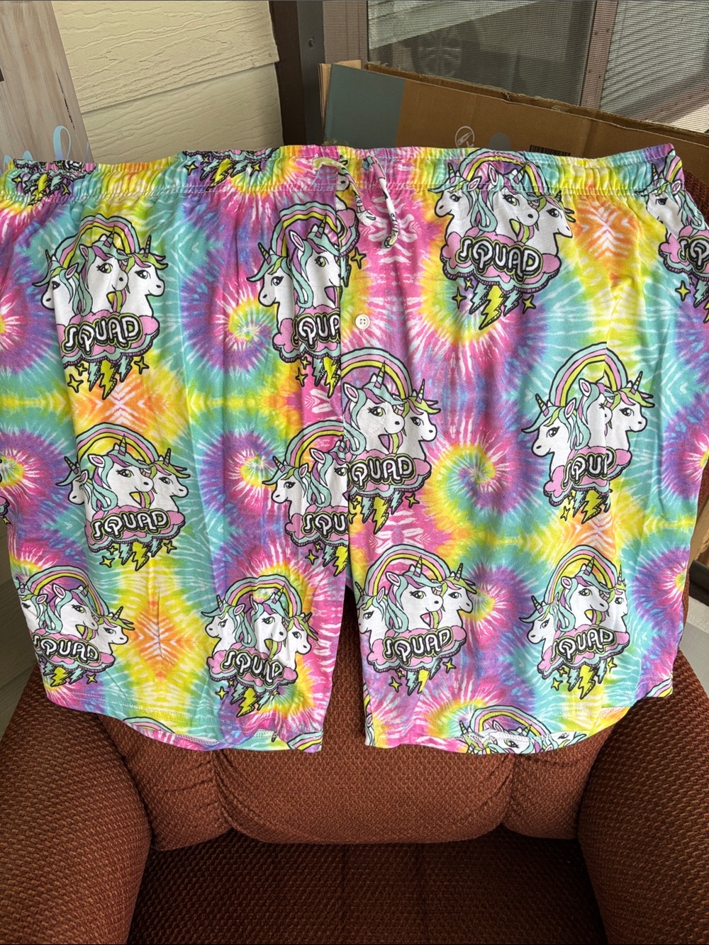 Tie-Dye Unicorn Squad Women’s Shorts - Multicolor 2X Like new!